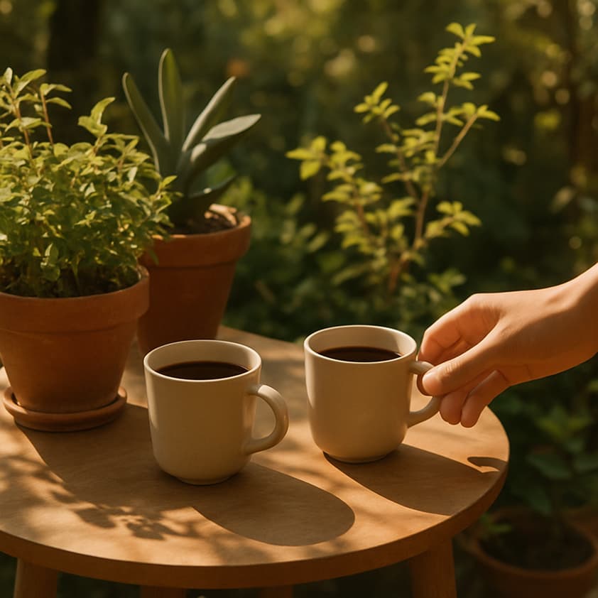 Coffee cups on a table